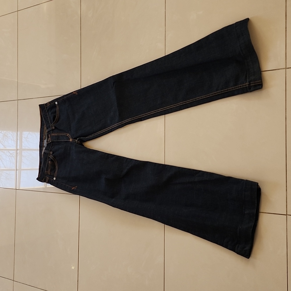 Armani Exchange Dark Denim Stretch Wide Leg Jean